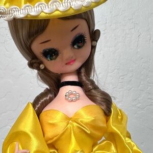 Vintage 1960’s - 70s Bradley big eyed yellow dress Southern Bell collectors doll
